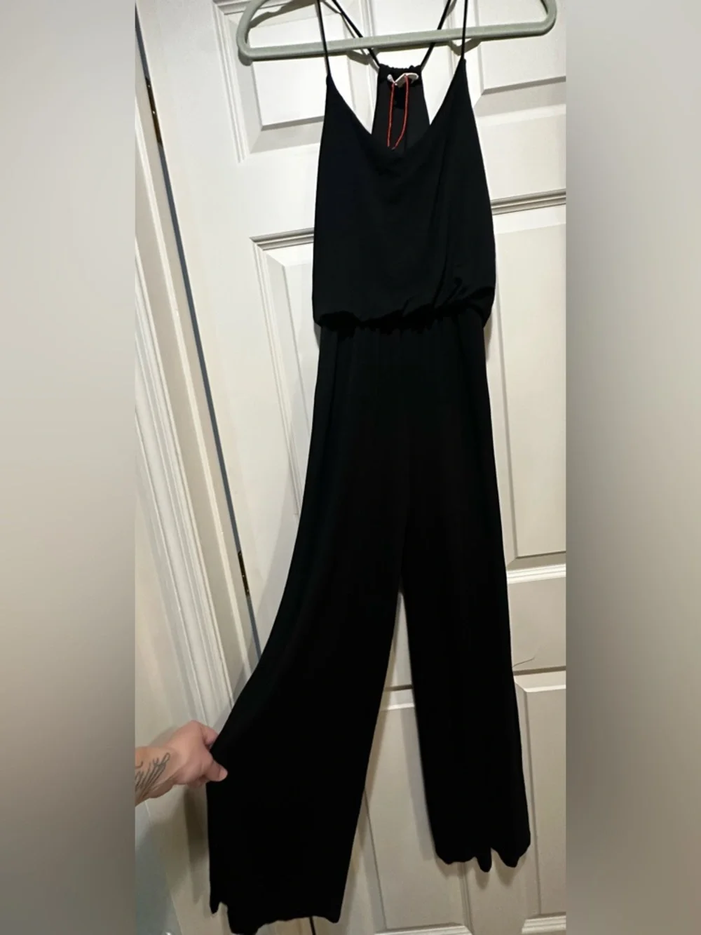 Black Jumpsuit V Neck Racerback Small